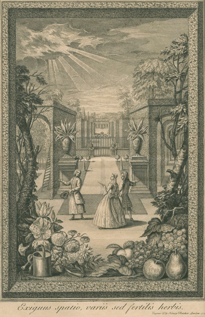 Detail of English garden scene by Henry Fletcher