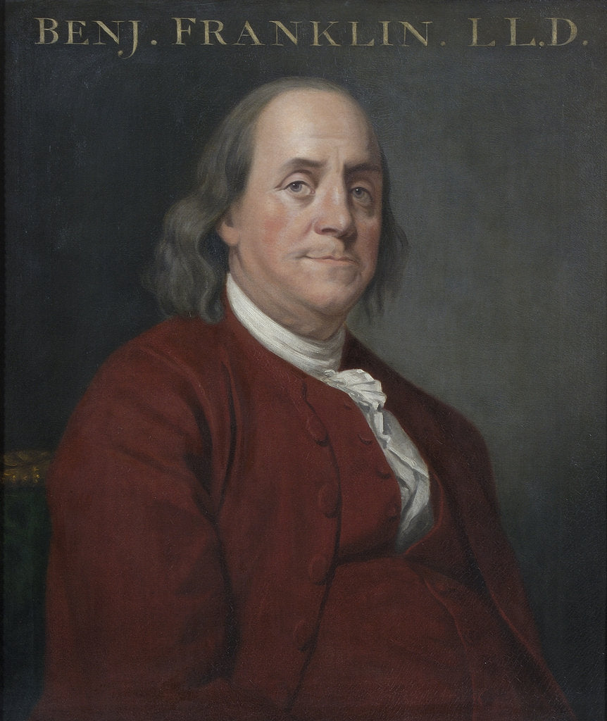 Detail of Portrait of Benjamin Franklin (1706-1790) by Joseph Wright