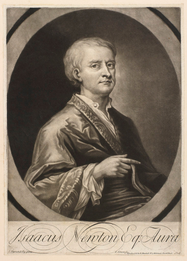 Detail of Portrait of Isaac Newton (1642-1727) by Jean Simon