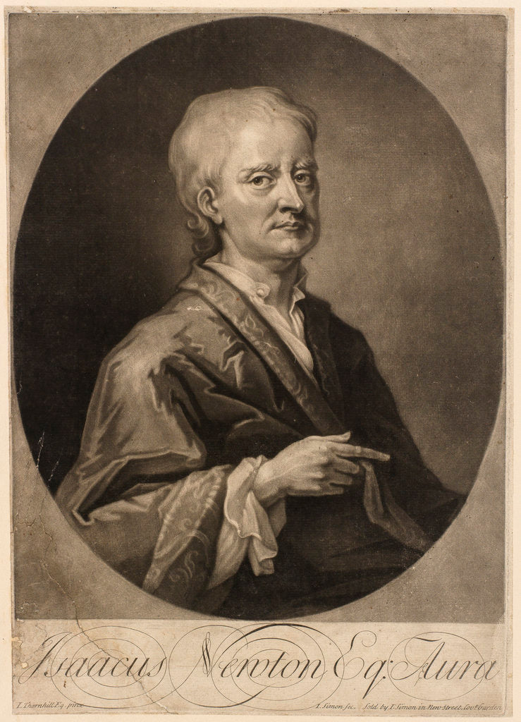 Detail of Portrait of Isaac Newton (1642-1727) by Jean Simon