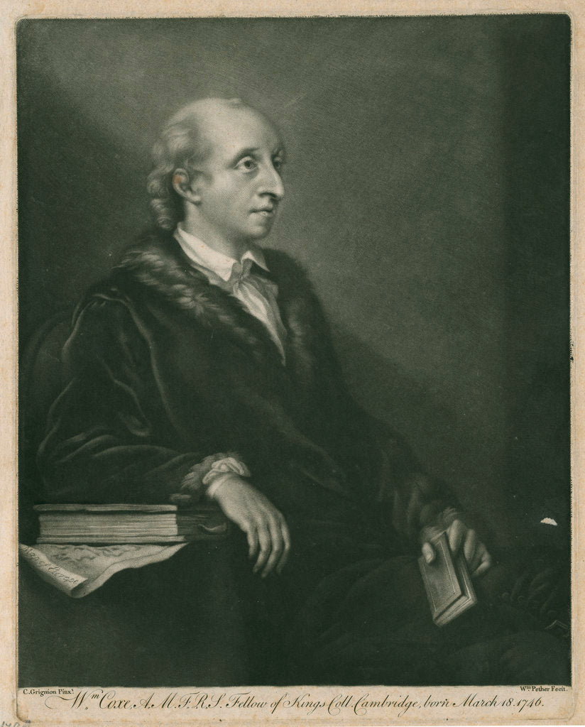 Detail of Portrait of William Coxe (1748-1828) by William Pether