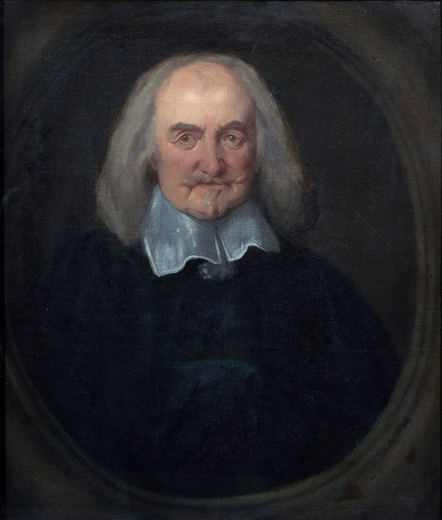 Detail of Portrait of Thomas Hobbes (1588-1679) by Jan Baptist Jaspers