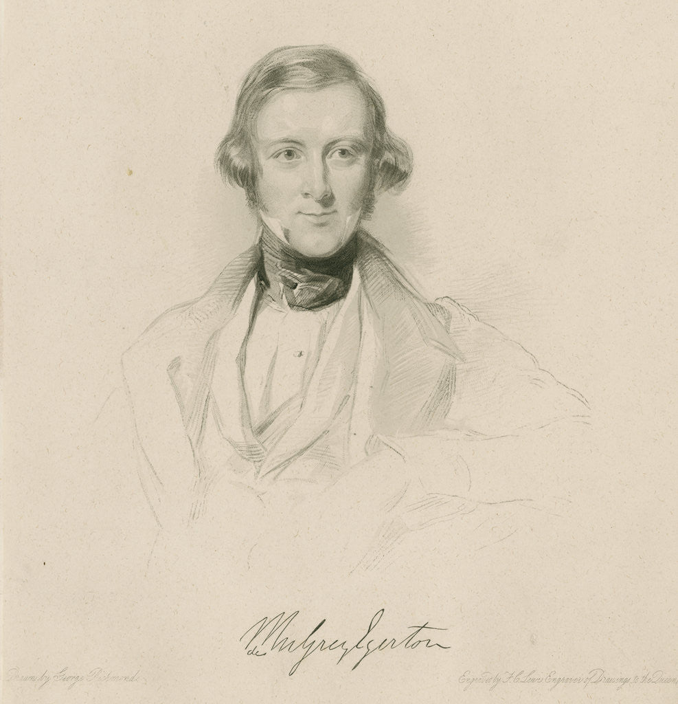 Detail of Portrait of Philip de Malpas Grey Egerton (1806-1881) by Frederick Christian Lewis I