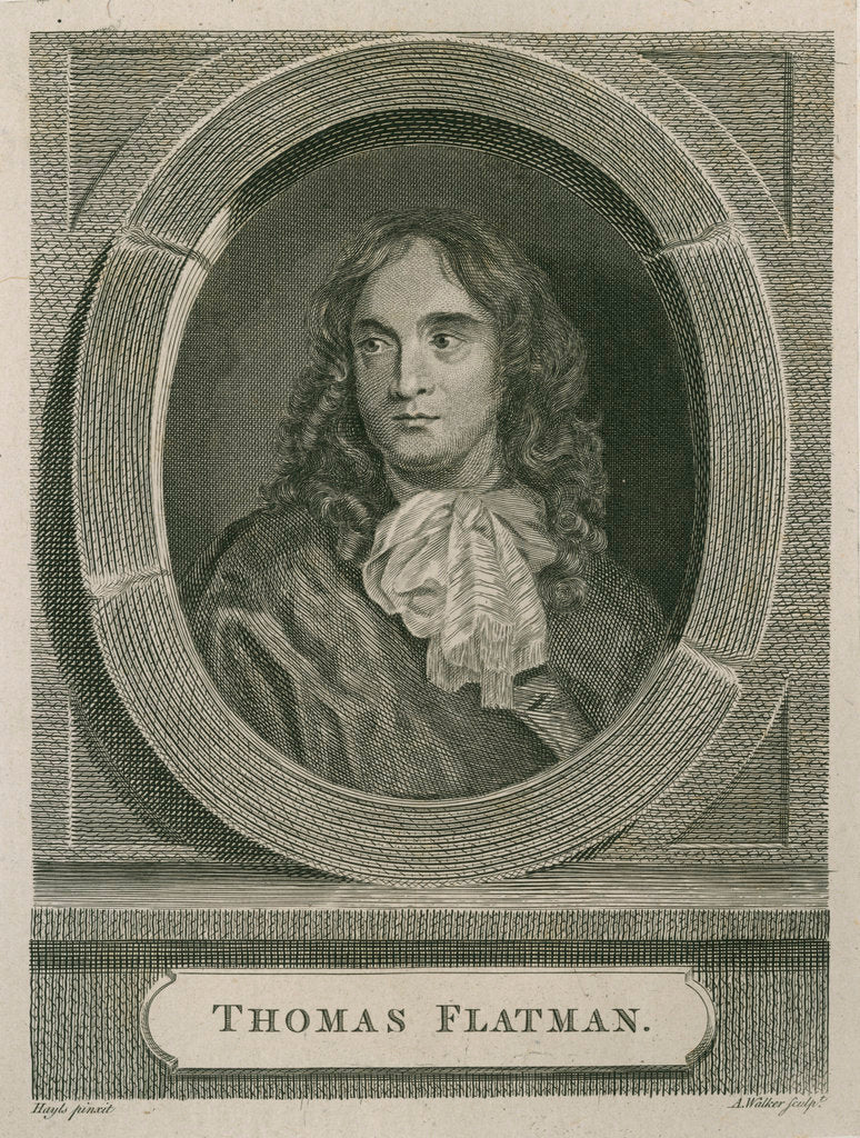 Detail of Portrait of Thomas Flatman (1635-1688) by Anthony Walker