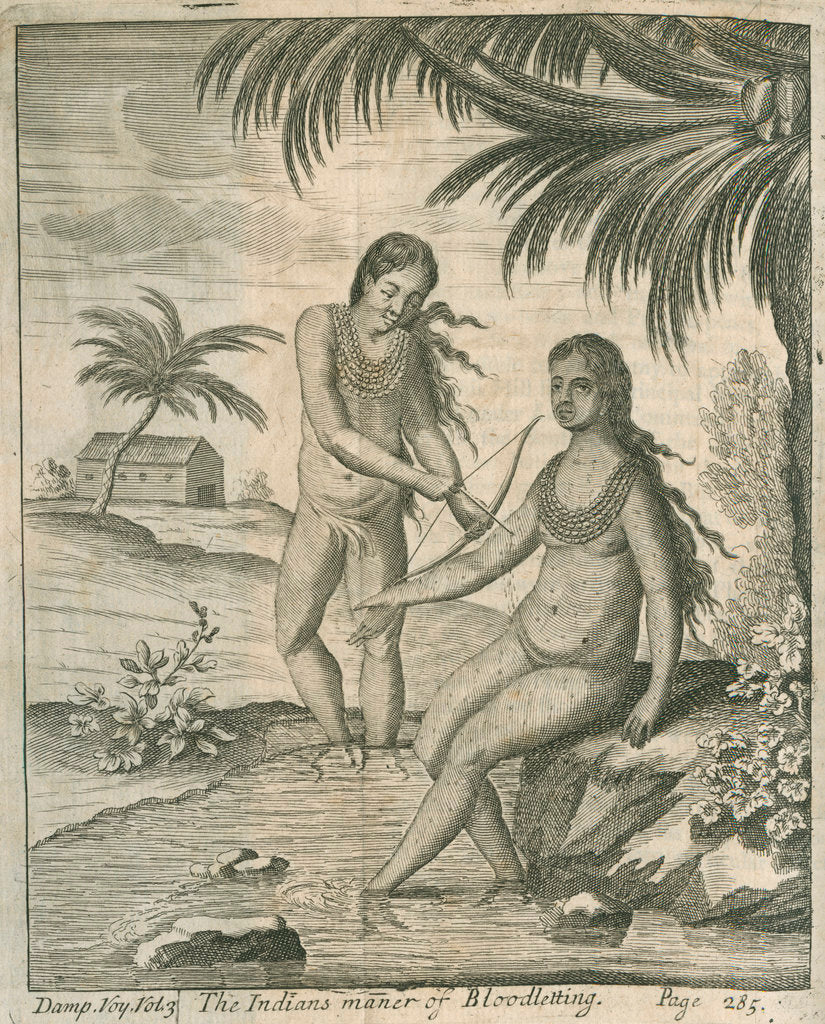 Detail of Blood letting practised by the Cuna Indians of Panama, observed by Lionel Wafer by John Savage