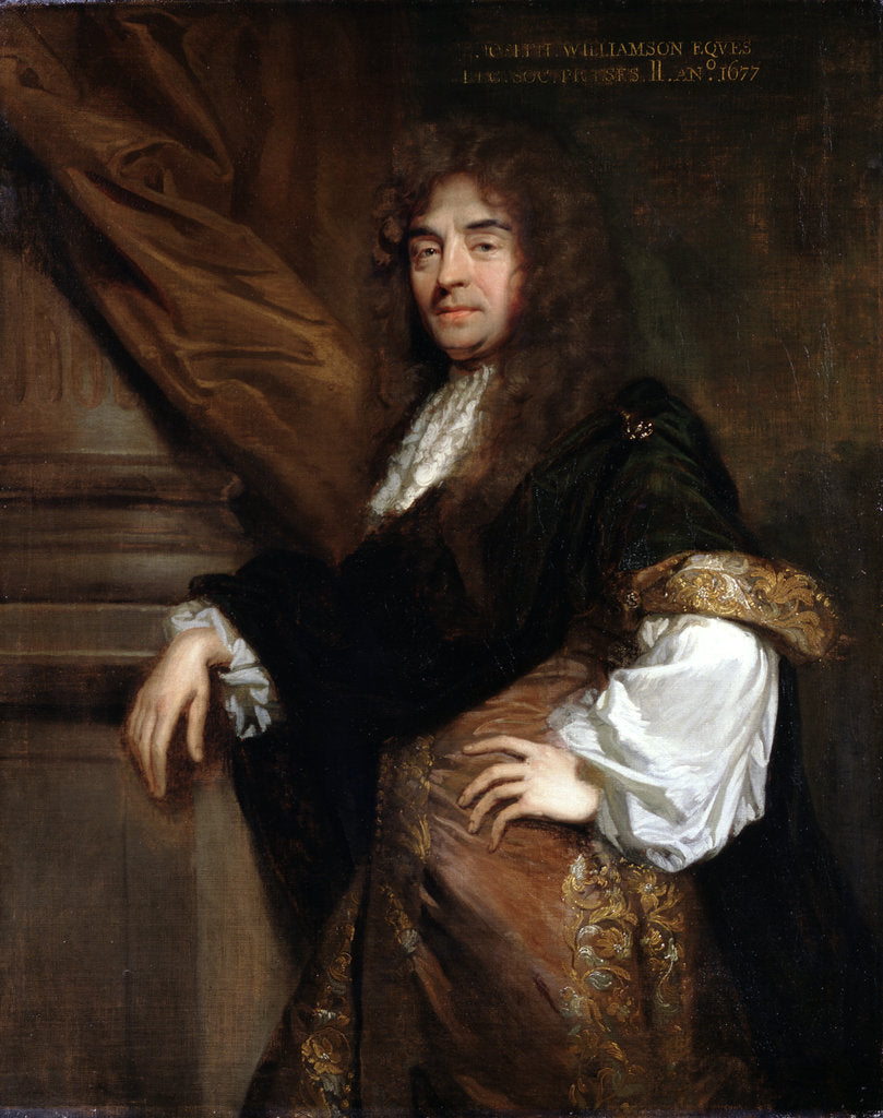 Detail of Portrait of Joseph Williamson (1633-1701) by Godfrey Kneller