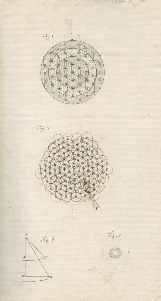 Detail of Theoretical stellar structures and a ring nebula by William Herschel