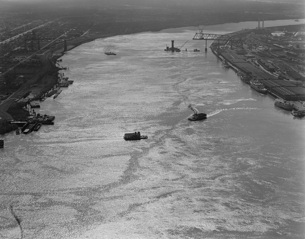 Detail of Ferry Barges on the Mississippi River by Corbis