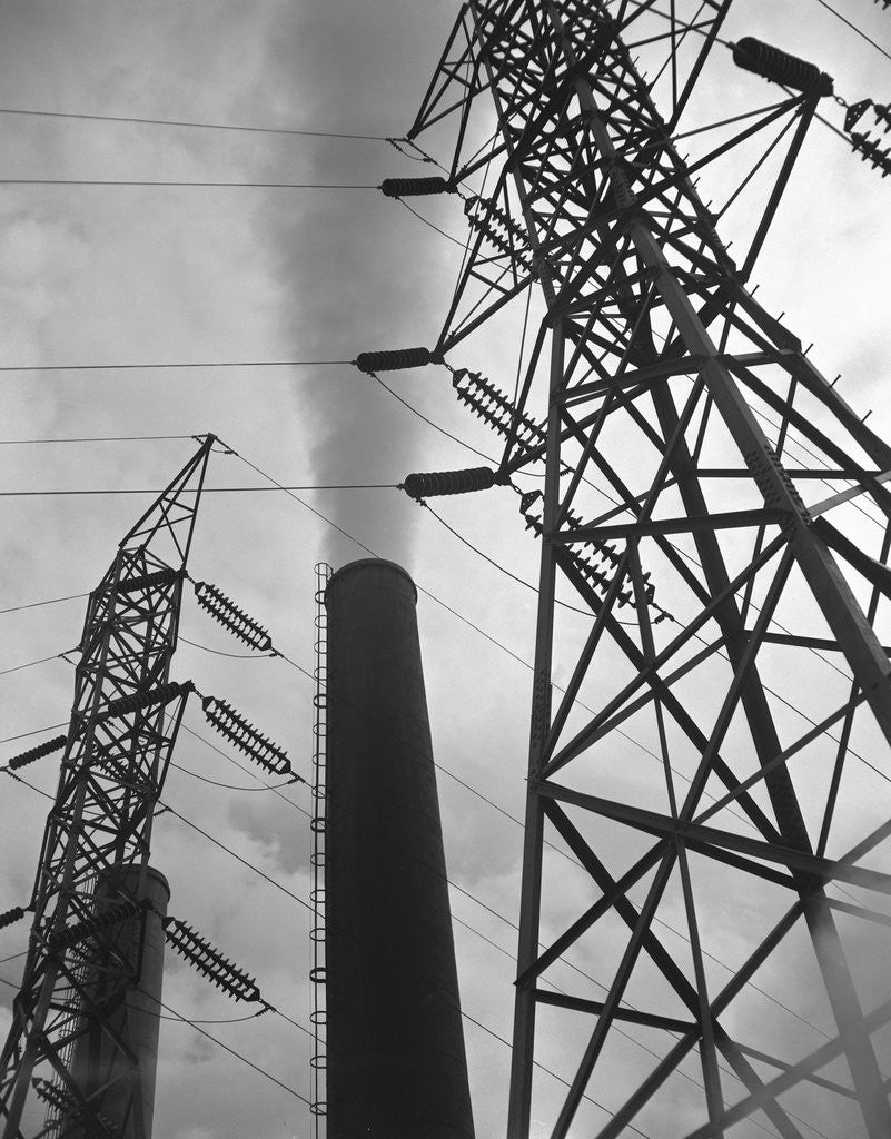 Detail of Power Lines at a Power Station by Anonymous