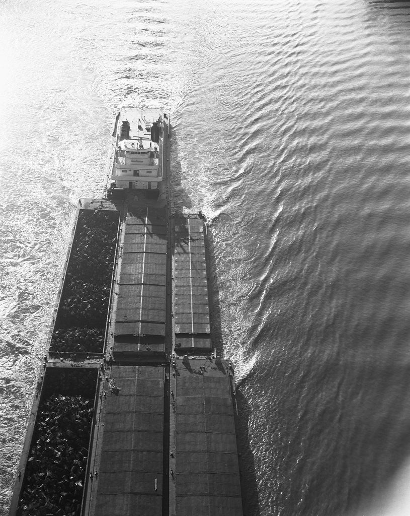 Detail of Tugboat Pushing Barges by Corbis