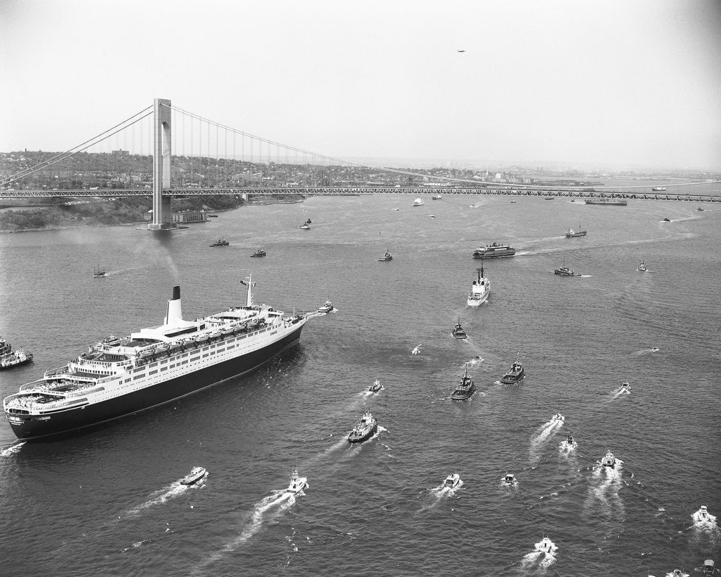 Detail of Cruise Ship Entering New York's Harbor by Anonymous