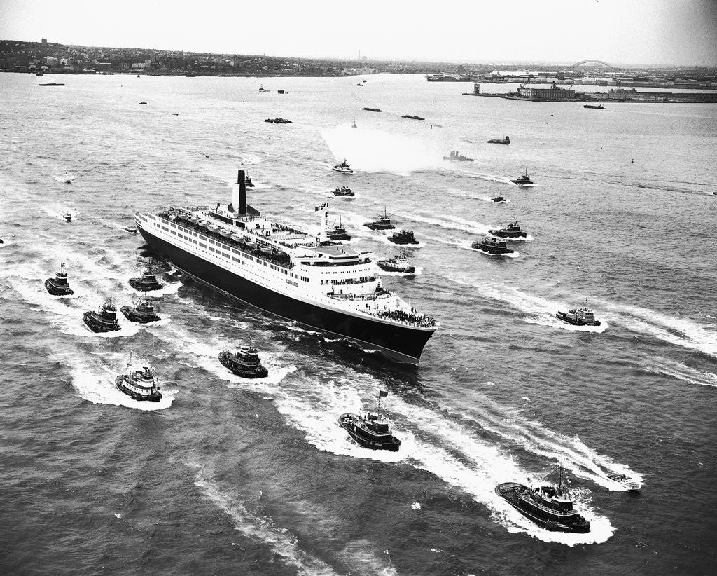 Detail of Cruise Ship Entering New York's Harbor by Anonymous