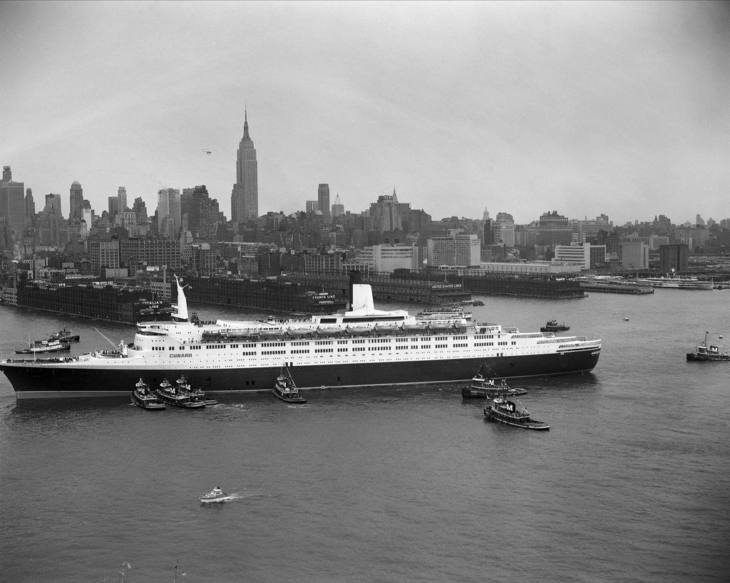 Detail of Cruise Ship in New York's Harbor by Anonymous