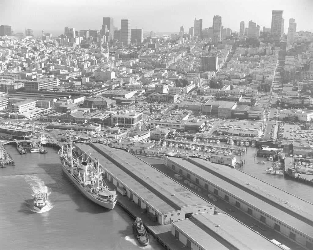 Detail of View of Fisherman's Wharf and Docks by Corbis