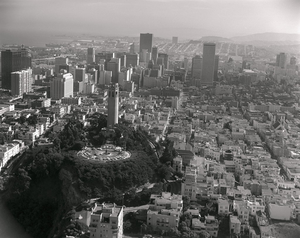 Detail of Aerial View of Telegraph Hill and Coit Tower by Anonymous