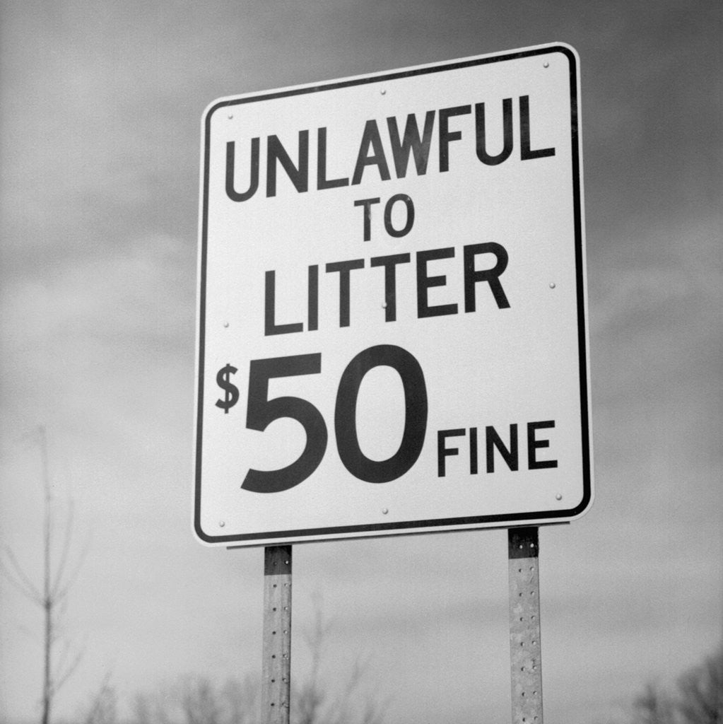 Detail of Unlawful to Litter Road Sign by Anonymous