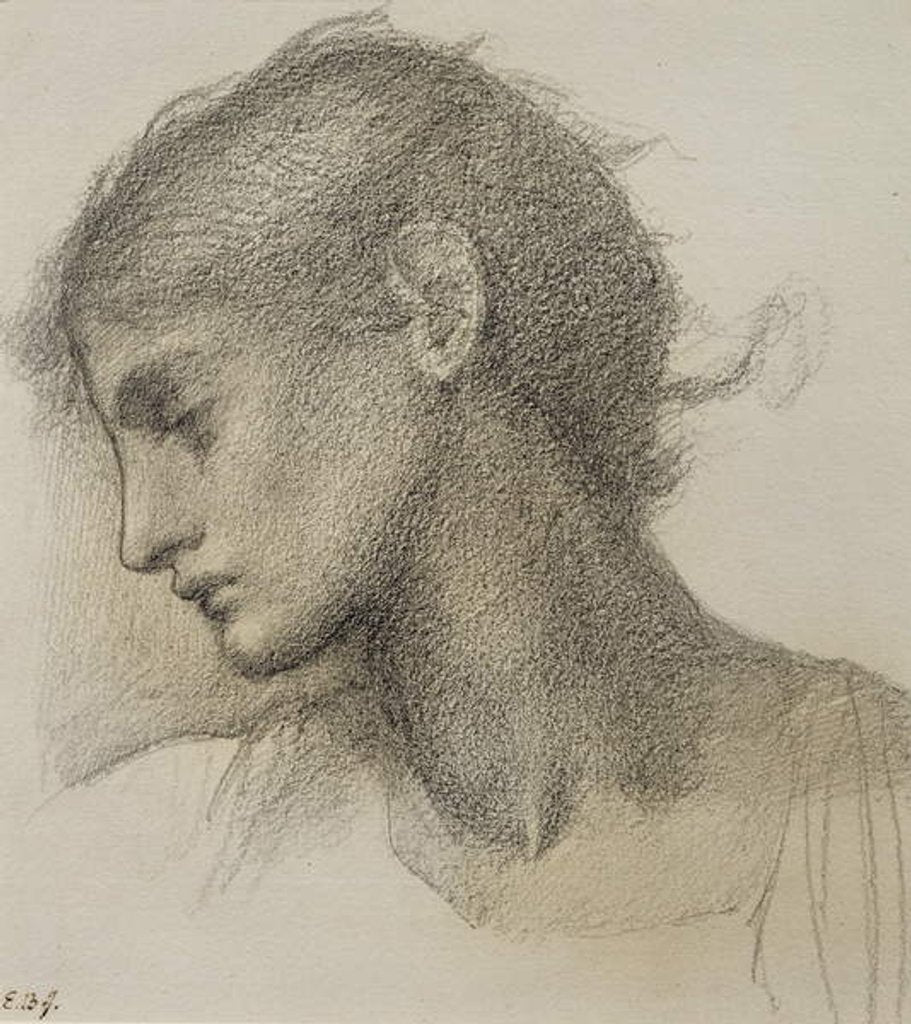 Detail of Study of a Head, for 'The Mill', c.1872-80 by Edward Coley Burne-Jones