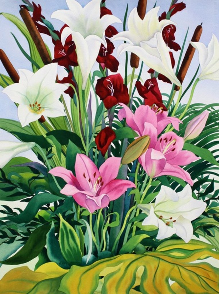 Detail of Lilies and Bullrushes, 2011 by Christopher Ryland