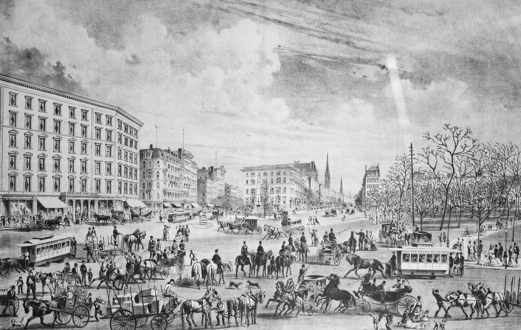 Detail of General Public Enjoying Madison Square by Frank M. Gregory