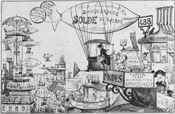 Woman in Flying Machine posters & prints by Anonymous