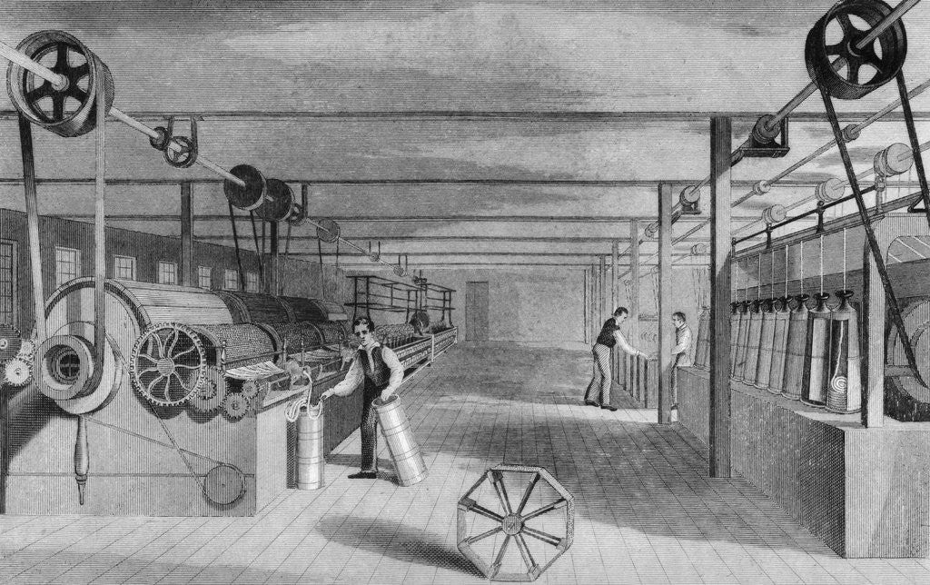 Detail of Cotton Mill Processing Cotton by Anonymous