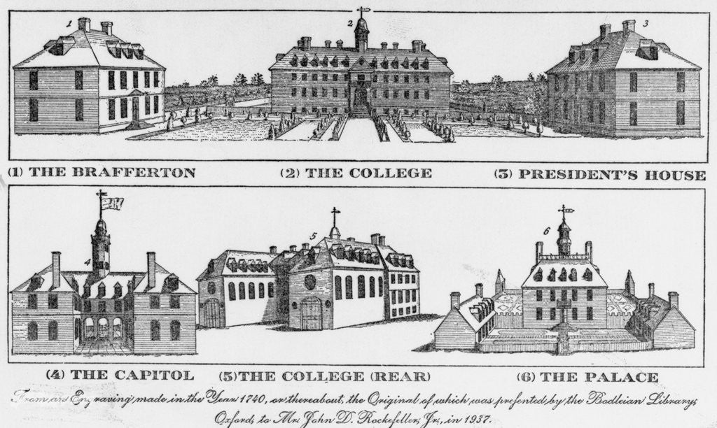 Detail of Prominent Buildings of Williamsburg by Anonymous
