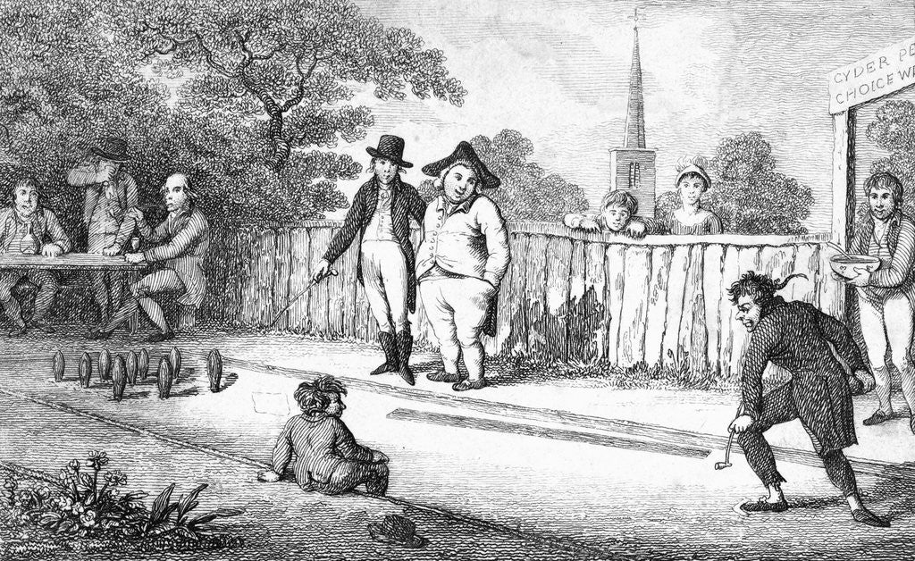Detail of Men Playing Skittles by Anonymous