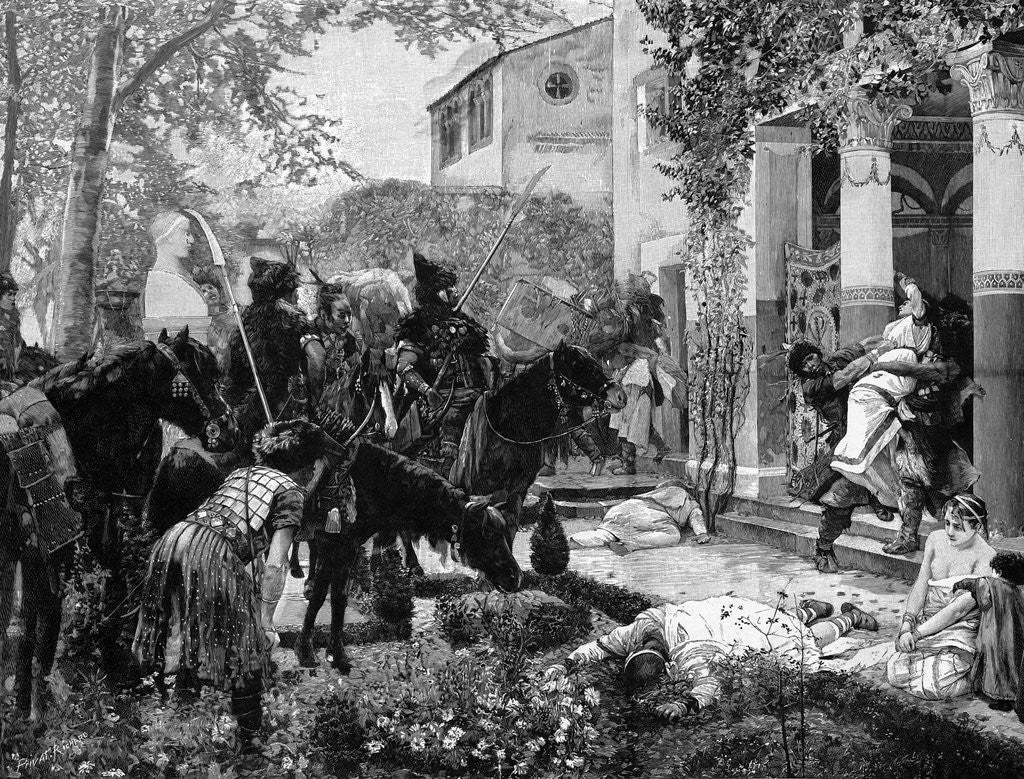 Detail of Huns Pillaging Villa by Anonymous