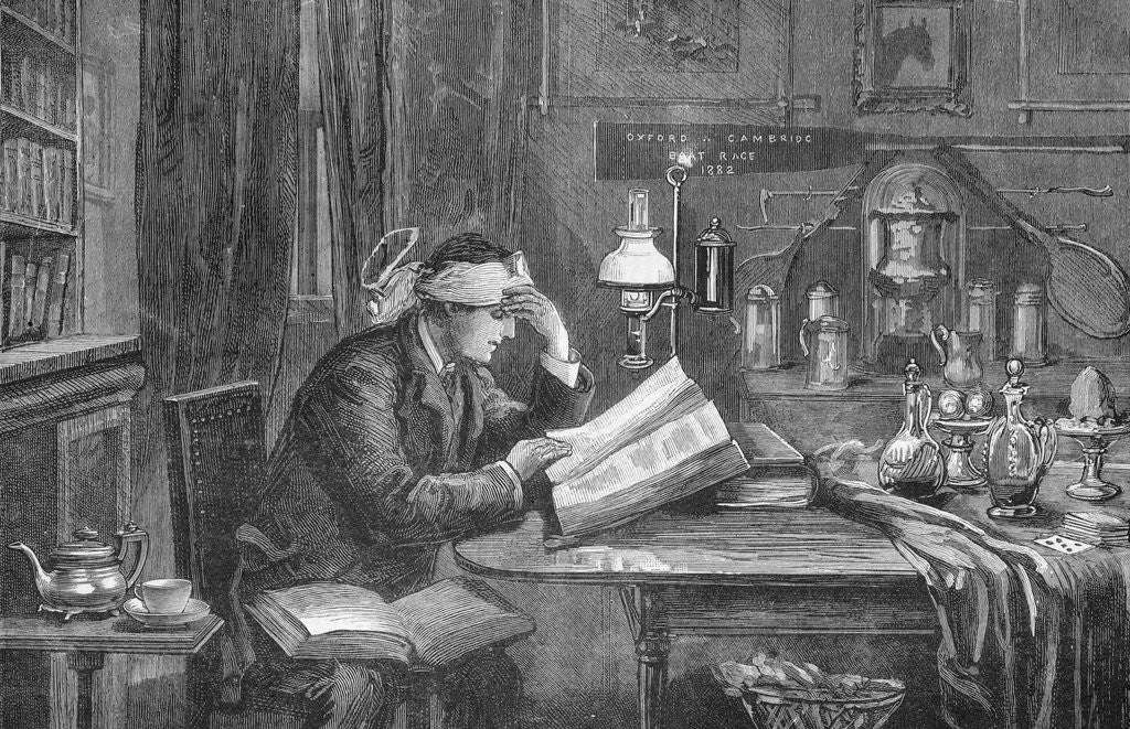 Detail of Oxford Student Cramming for Exams by Anonymous