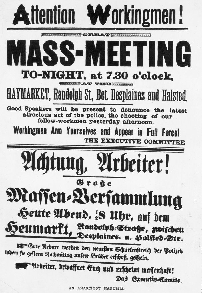 Detail of Haymarket Meeting Poster by Anonymous