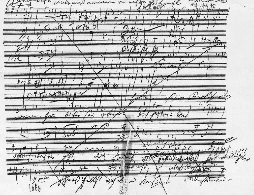 Detail of Display of Musical Score by Ludwig Beethoven by Anonymous