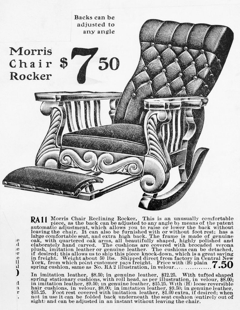 Detail of Advertisement for Morris Rocker Chair by Anonymous