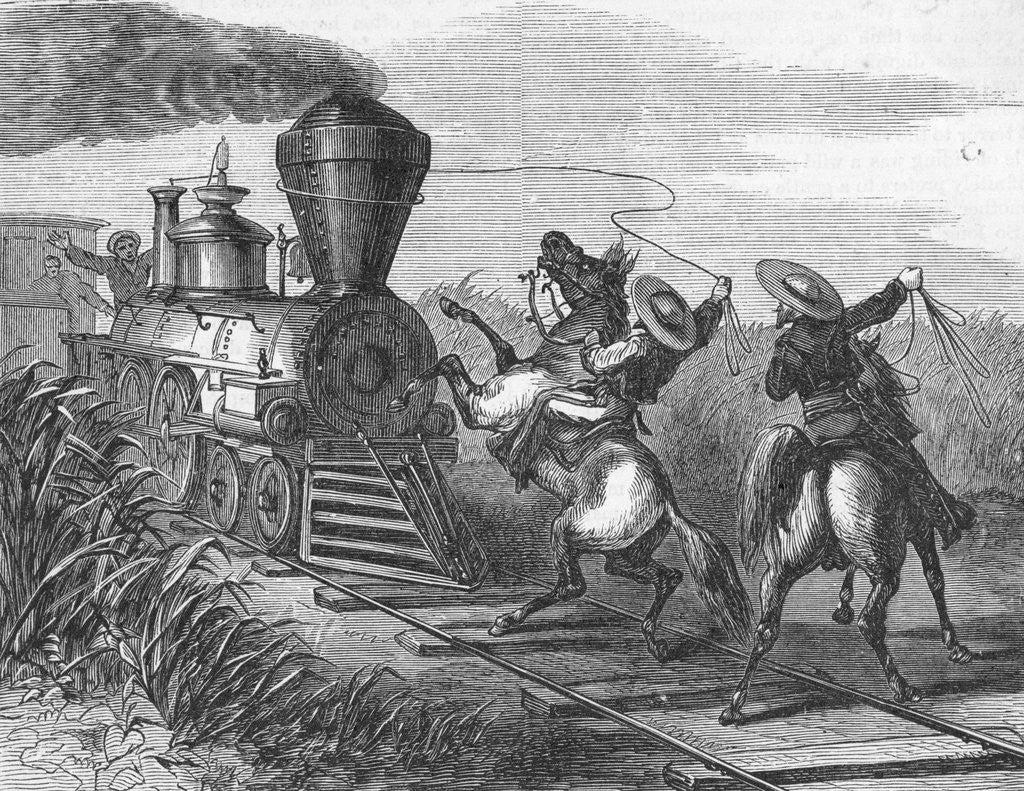 Detail of Cowboys Lassoing a Train by Anonymous