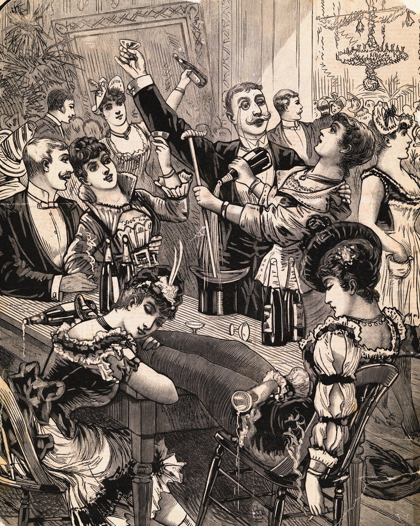 Detail of Revelers Enjoying Party by Anonymous