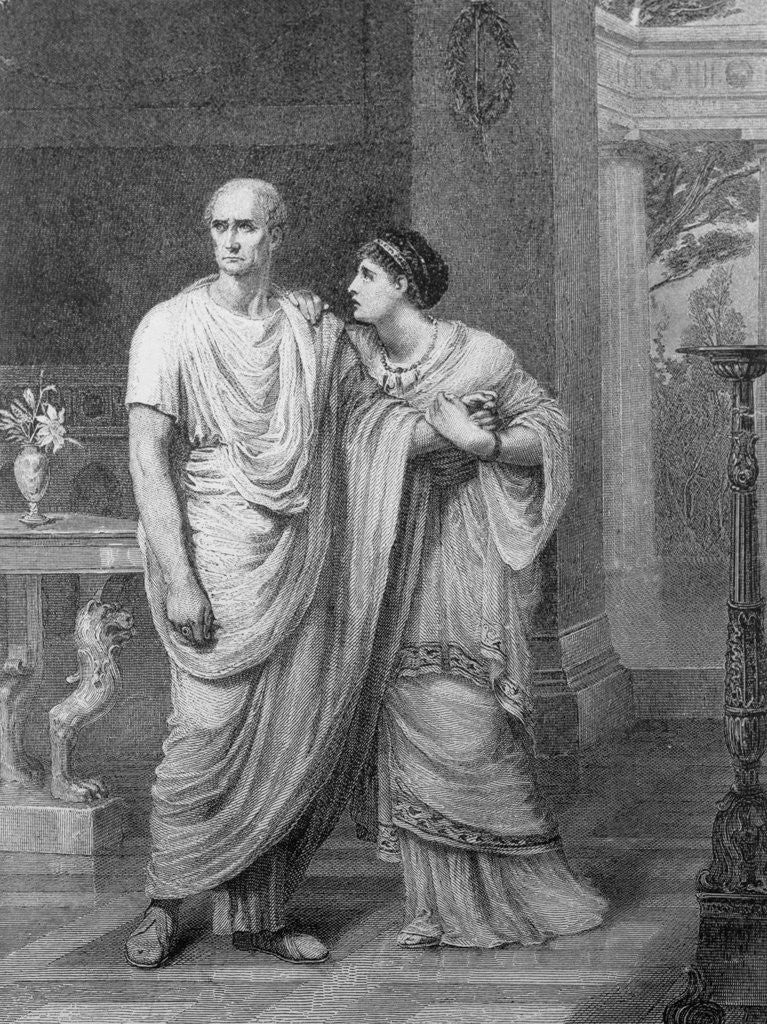 Detail of Depiction of Julius Caesar and Wife by Anonymous
