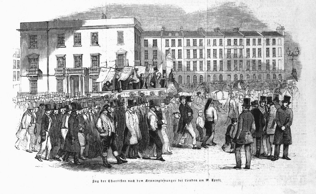 Detail of Illustration of Congregation Marching on London Street by Anonymous