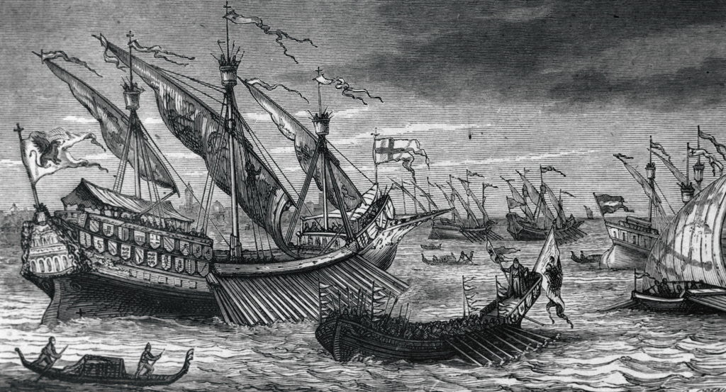 Detail of Ships Sailing to Join Crusade by Anonymous