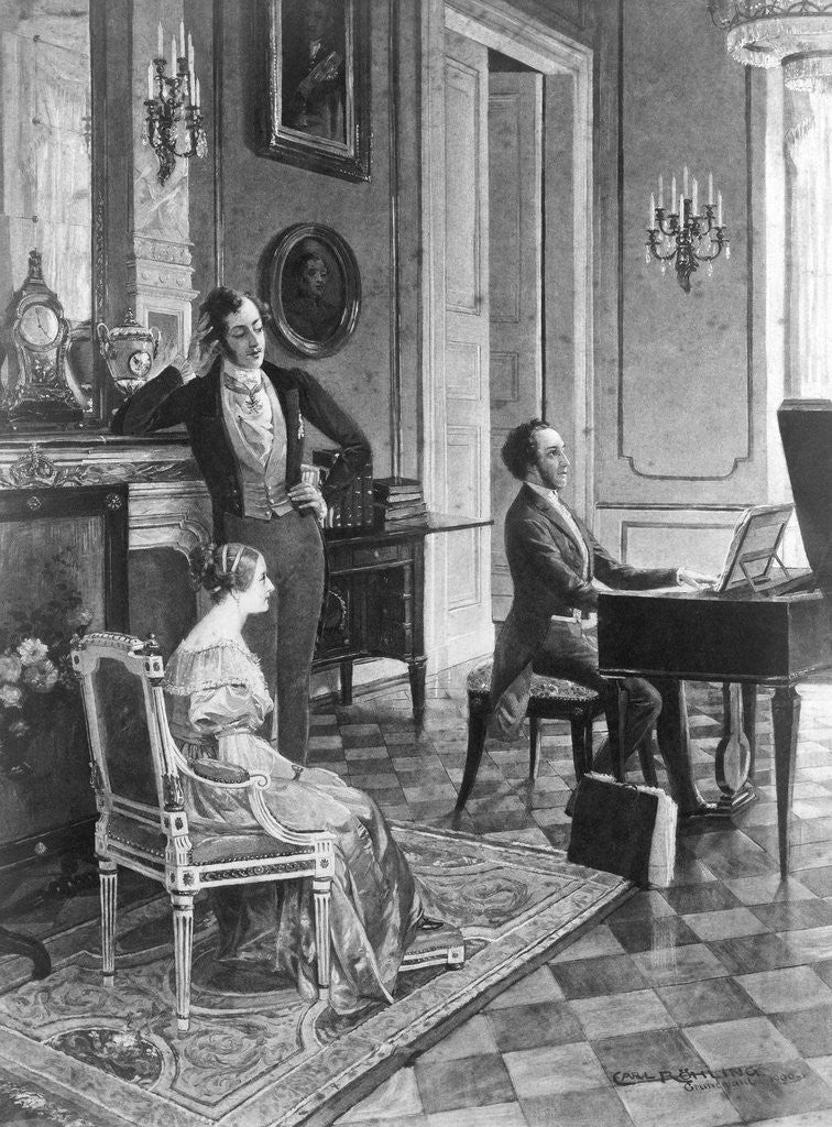 Detail of Mendelssohn Playing Before Queen Victoria by Anonymous