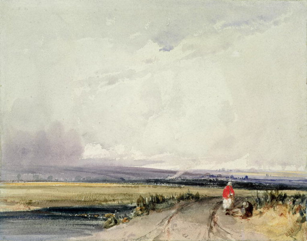 Detail of Near Burnham, Norfolk by Richard Parkes Bonington