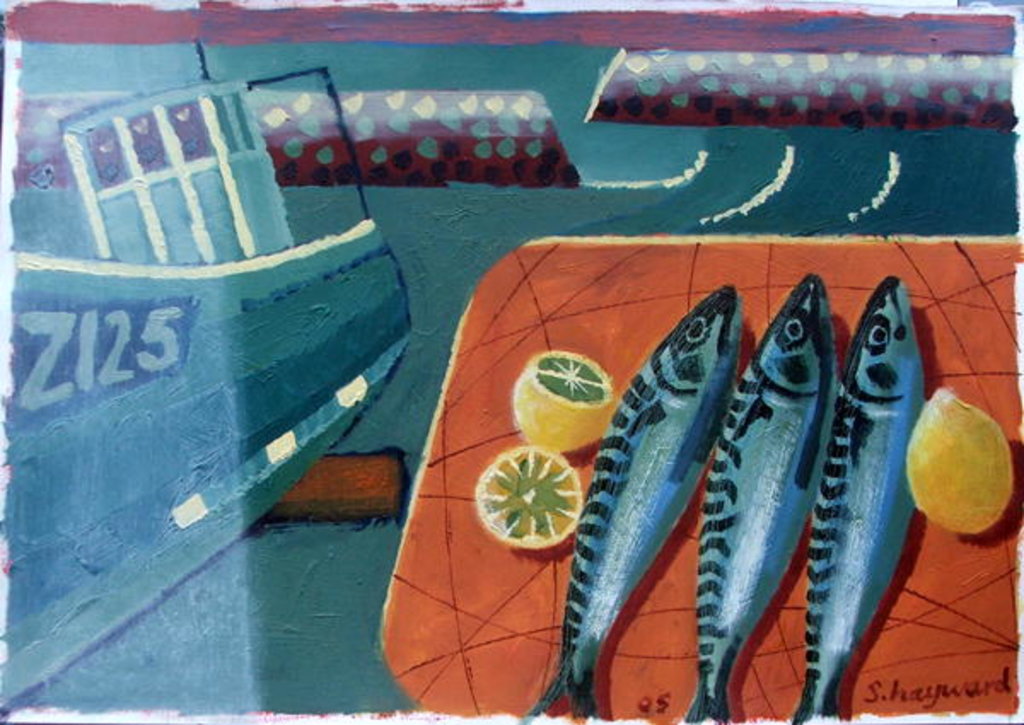 Detail of Three Mackerel by Sara Hayward
