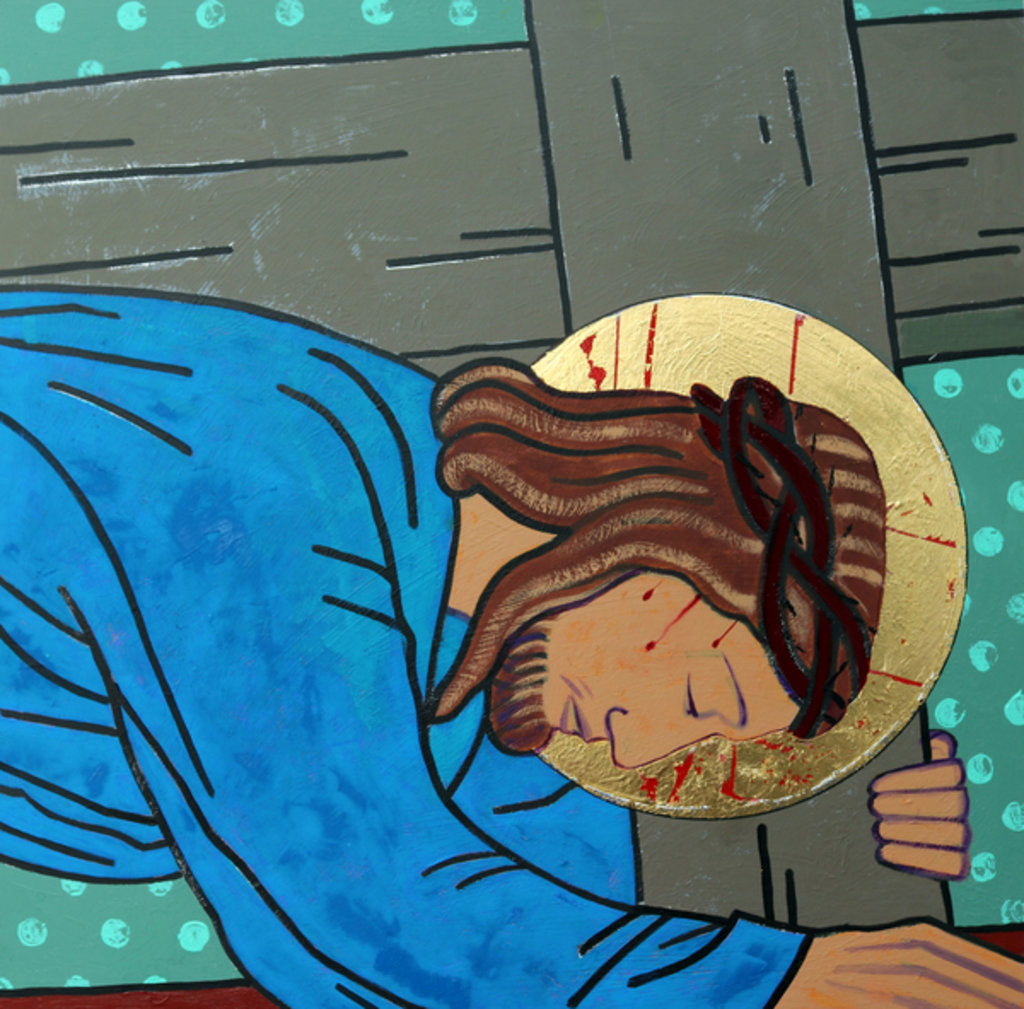 Detail of Jesus falls, 2017 by Sara Hayward