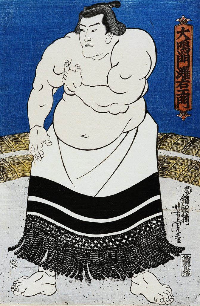 Detail of Japanese Print of a Sumo Wrestler Probably by Kunisada