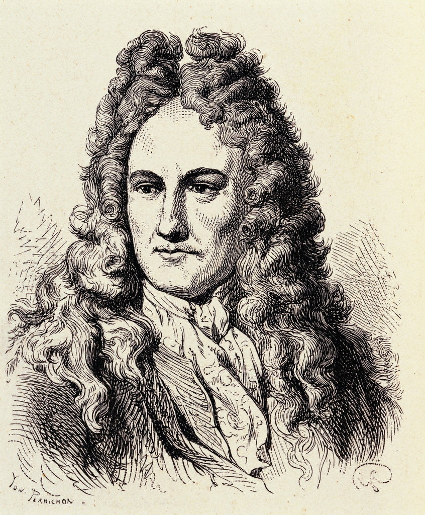 Detail of Portrait of Gottfried Leibnitz by Anonymous