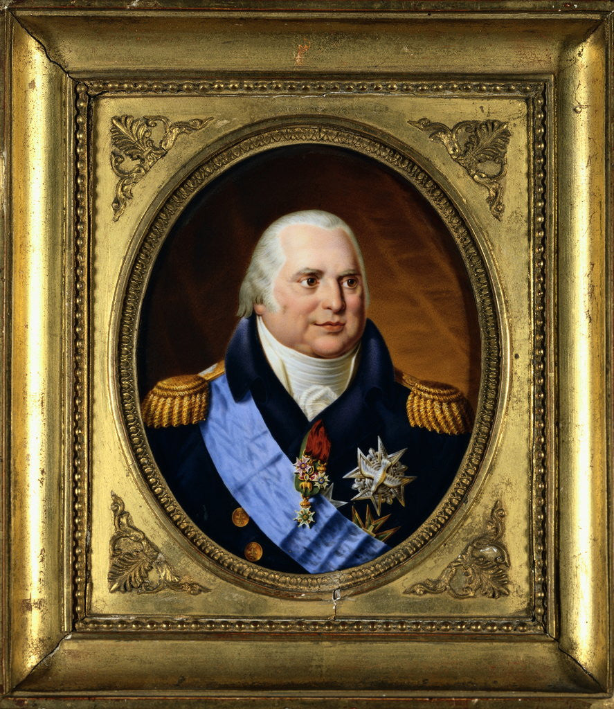 Detail of Portrait de Louis XVIII, King of France by Anonymous