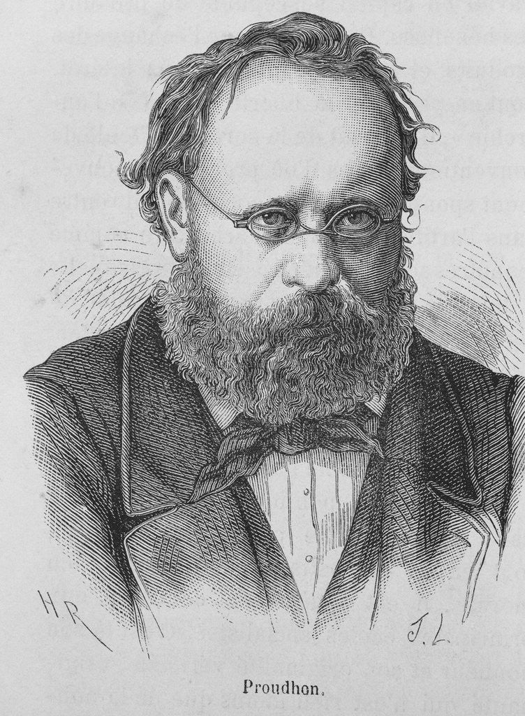 Detail of 19th Century Portrait of French Socialist Joseph Proudhon from L'Histoire de France by Henri Jean Guillaume Martin