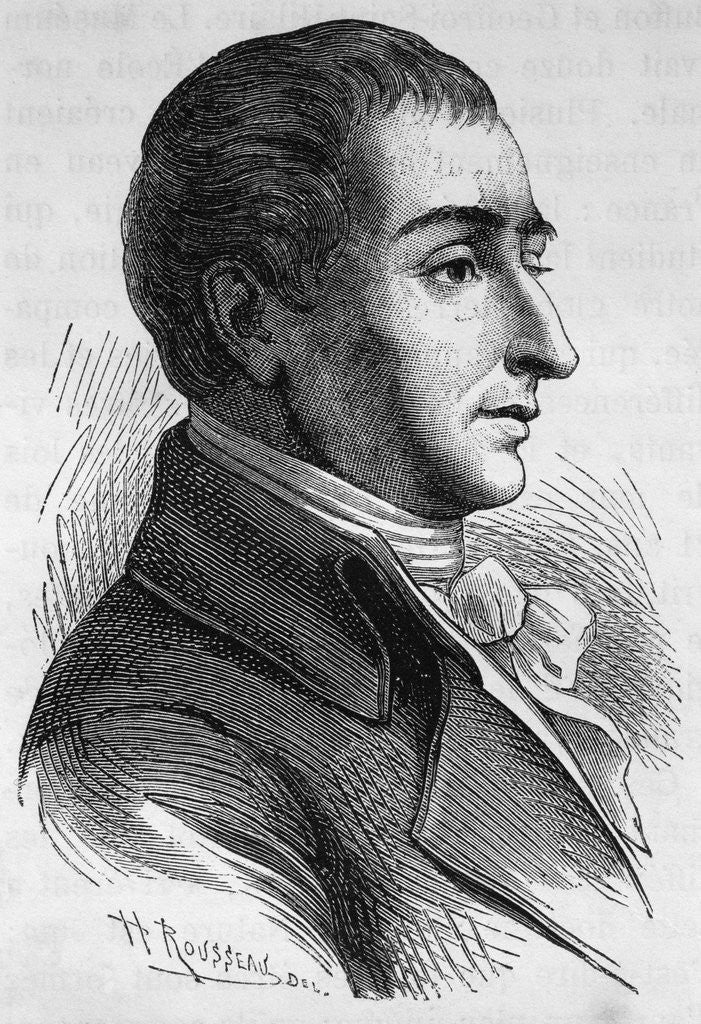Detail of 19th Century Portrait of French Mathematician Joseph Louis, Count of Lagrange, from L'Histoire de France by Henri Jean Guillaume Martin