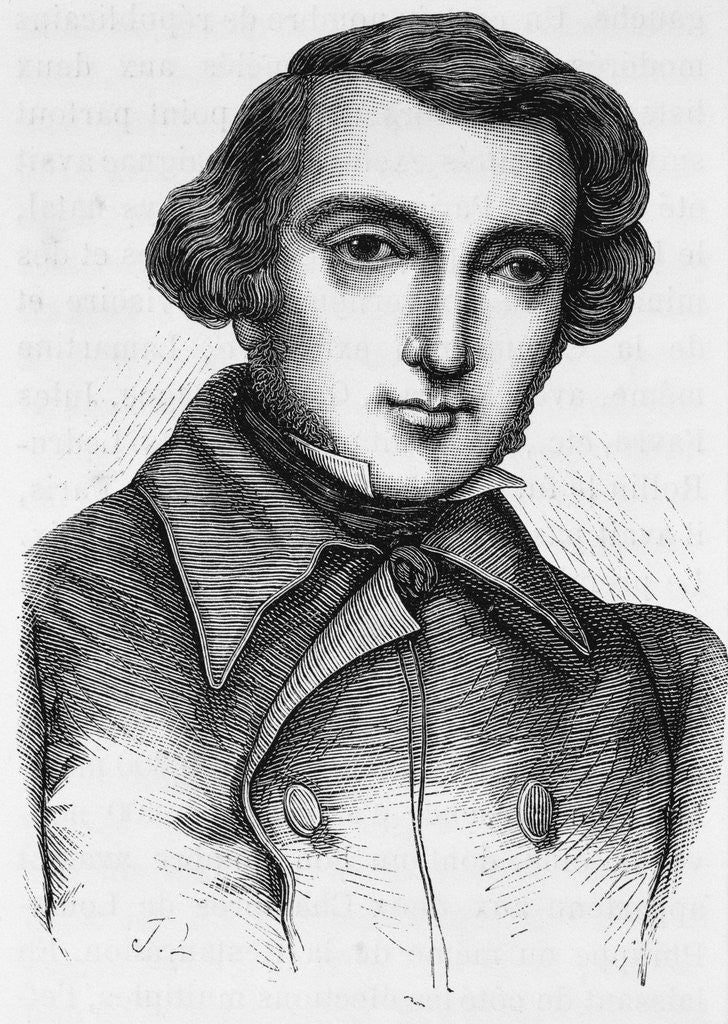 Detail of 19th Century Engraving of Alexis de Tocqueville by Anonymous