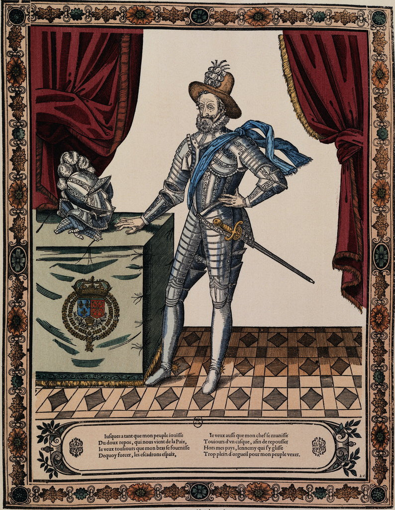 Detail of Portrait Engraving of Henry IV, King of France by Anonymous