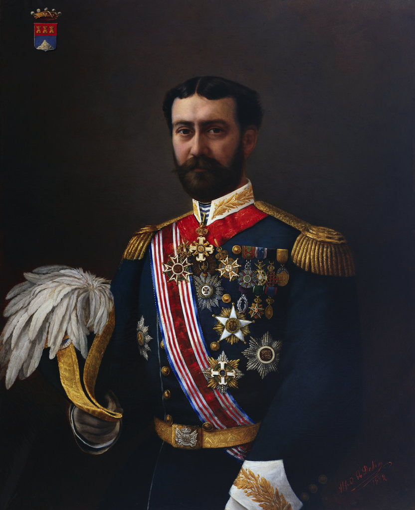 Detail of Portrait Painting of the Count of Montalbo in Uniform by Alfred de Dekez
