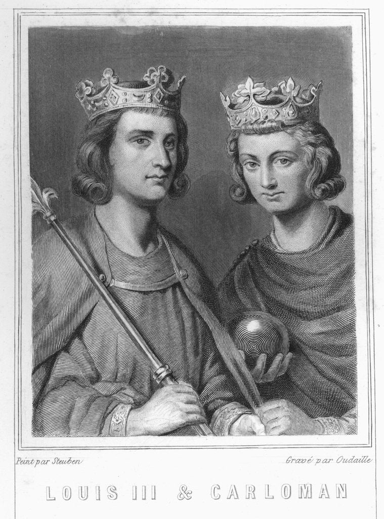 Detail of Louis III and Carloman by Oudaille